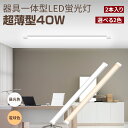 【4月30日！ポイント10倍！】LED蛍光灯 40W形 2本入り ベースライト LEDランプ LED照明器具 120cm ランプ 直管 一体型LEDベースライト エコ軽量 エコLED 省エネ 取付簡単 照明 昼光色 電球色