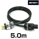 WATTGATEシールド電源ケーブル 透明プラグ【長さ】5.0m