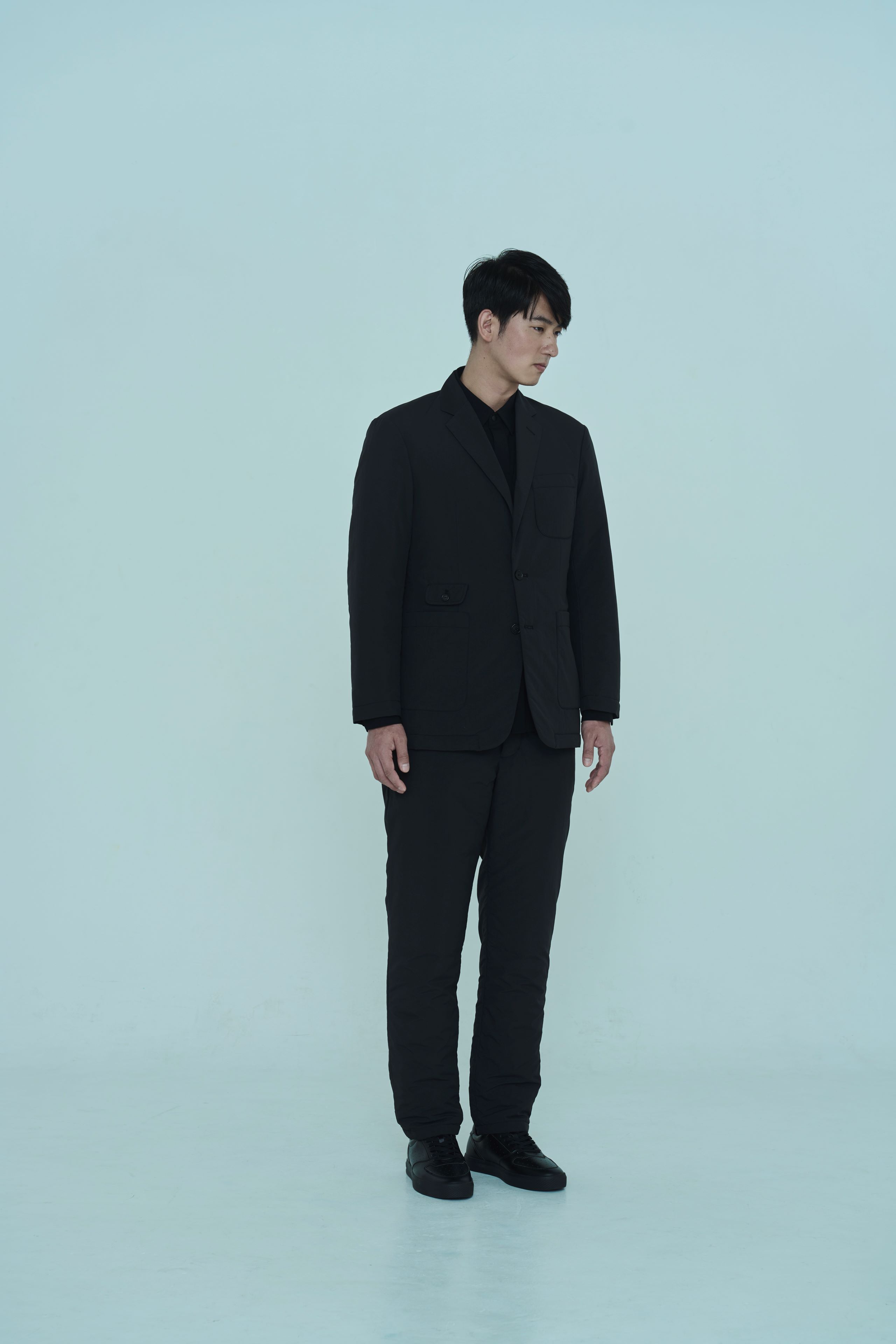 DUNLO PREFINED Men’s TXダウン50レギュラーJK DUNLOP ダンロップリファインド ジャケット テーラード ダウン テック ブラック 多ポケット リサイクル DUNLOPREFINED　モリリン