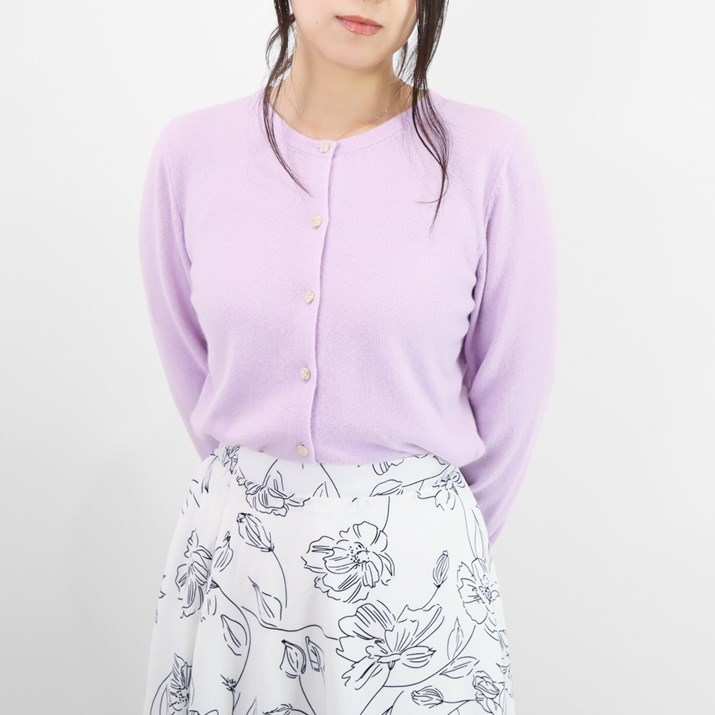 楽天市場】カシミヤ 100% カーディガン（カラーパープル）の通販