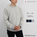 PRODIGAL メンズタック編みニット セーター M L 日本製 メンズ トップス クルーネック 長袖 凹凸 ウール 秋 冬 五泉ニット