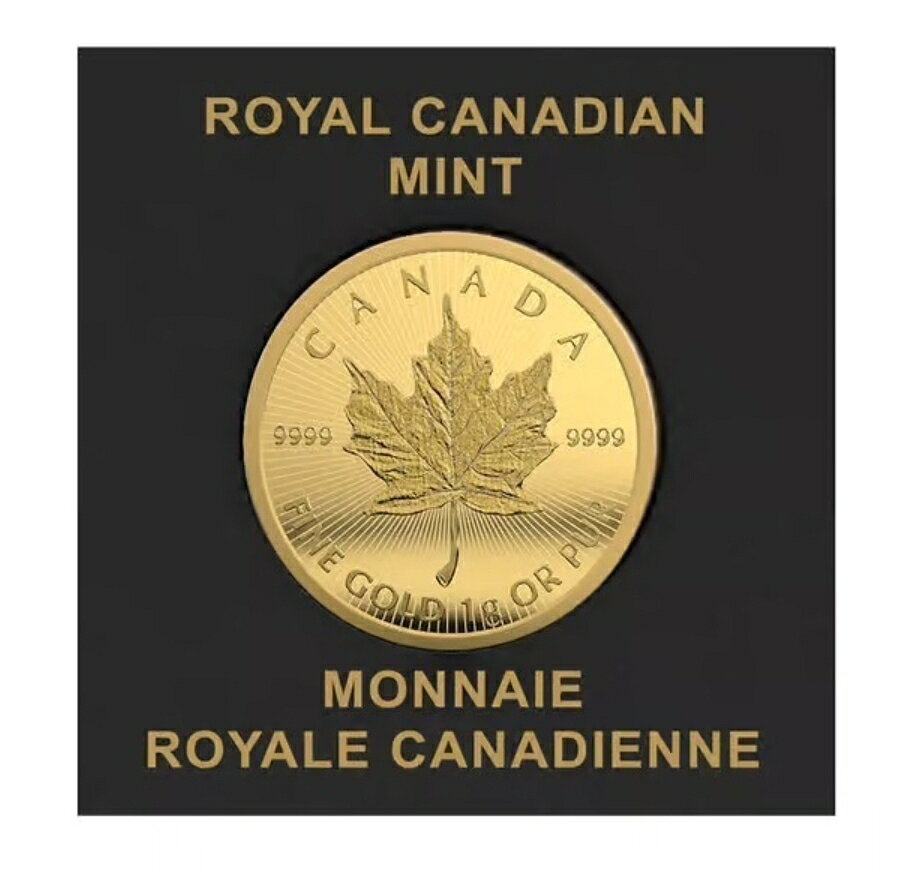 【新品】 金貨 1g バー カナダ 「メイプルリーフ」 金 純金コイン 純金 1グラム 金1g 純金1g 24金 品位：K24(99.99％) インゴット ゴールド 2025年 保証番号付