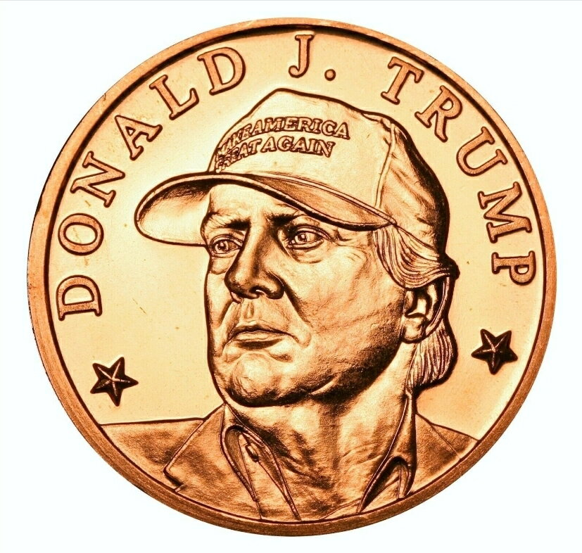 純銅 「トランプ マガハット」 1オンス 銅 銅貨 トランプ大統領 純銅コイン 銅コイン 銅1オンス 品位99.9％ 28.35g 銅貨 1オンス コインカプセ...