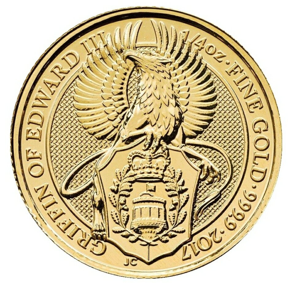 【新品】 金 1/4オンス クイーンズビースト グリフィン 純金 コイン 金貨 品位:K24 99.99％ 7.776g 2022年 24金 ゴールド イギリス...