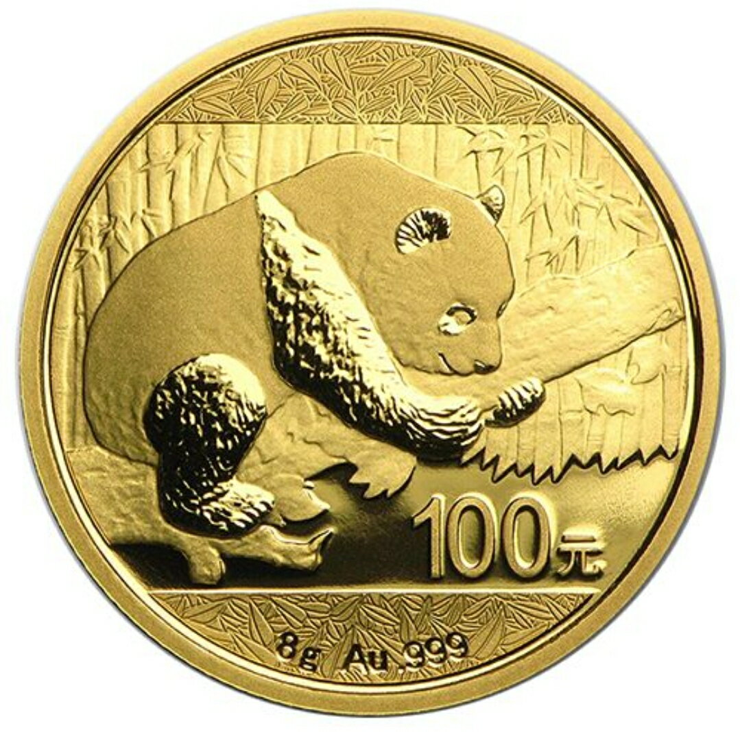 Rakuten - 2016年 金 8g 1/4オンス 中国 パンダ金貨 純金 コイン 品位:K24 99.99％ 24金 金貨 金1/4オンス 100元 造幣局 アンティークコイン金貨 保証書付 クリアケース入