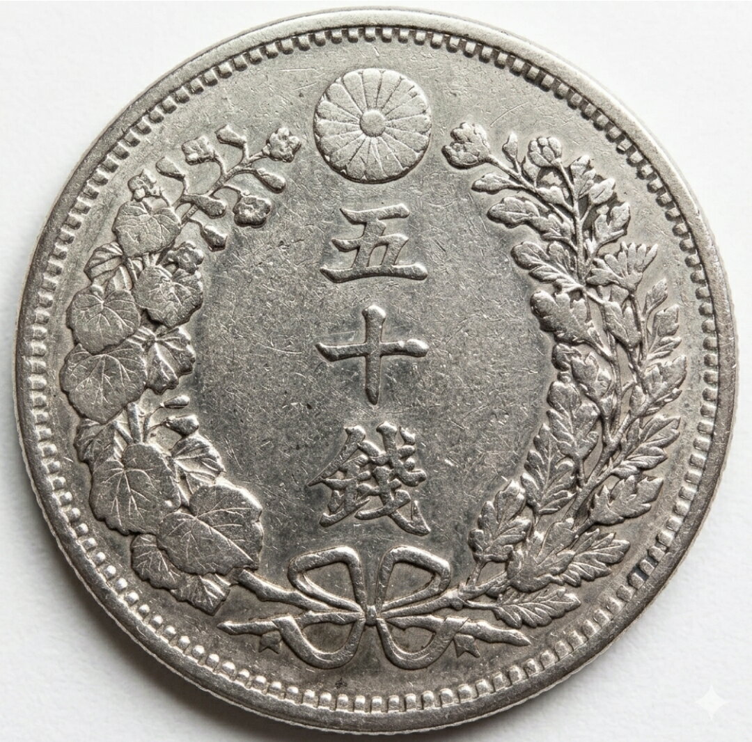 Rakuten - 銀貨 【美品】 竜50銭銀貨 日本 貨幣 古銭 アンティークコイン 龍50銭銀貨 硬貨 コイン 本物保証