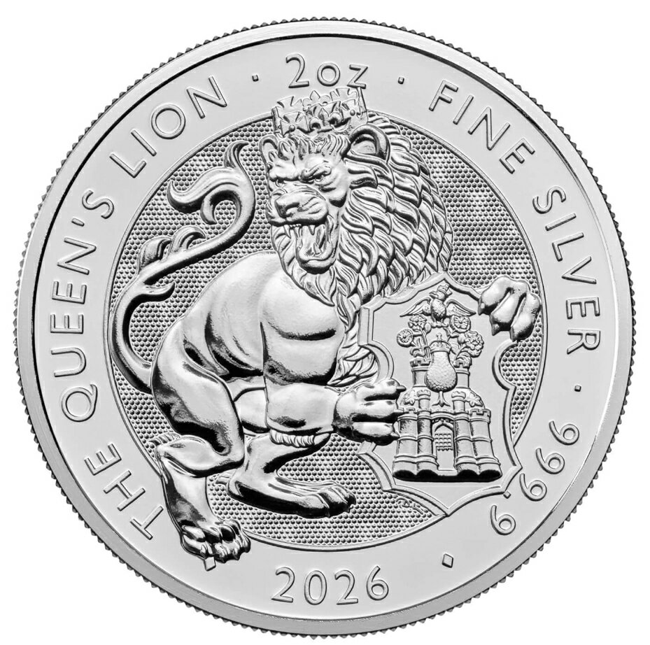 Rakuten - 2026年 2オンス 純銀 シルバー 99.99％ 【ロイヤルチューダービースト・女王のライオン】 銀貨 シルバー コイン カプセル入り 銀 銀コイン 純銀コイン シルバーコイン 銀2オンス イギリス 62.2g 新品 本物保証