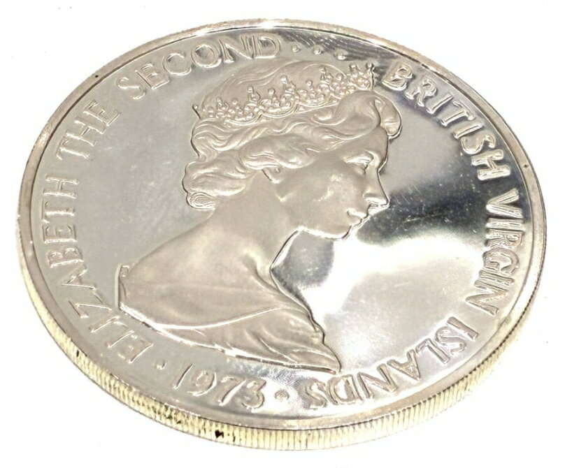 Rakuten - 【銀92.5％ 使用品】 銀貨 ヴァージン諸島 1ドル アンティークコイン 1973年 エリザベス2世 銀コイン 1枚 25.7g シルバー 本物保証