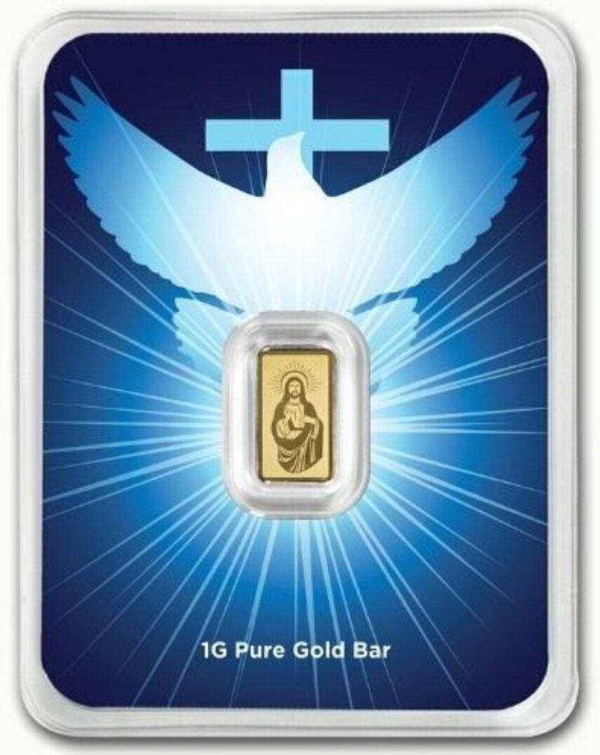 Rakuten - 【新品】 金貨 1g バー スイス パンプ 「イエス・キリスト」 金 純金バー ゴールドバー 純金 1グラム コイン 24金 品位：K24(99.99％) インゴット ゴールド
