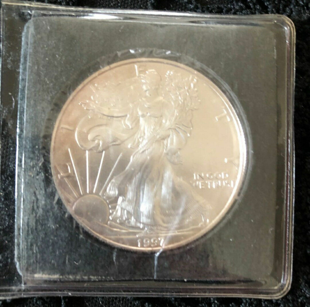 1997年 純銀コイン アメリカ イーグル銀貨 1オンス ウォーキングリバティ 純銀 品位99.9％ 31.1g シルバー 本物保証
