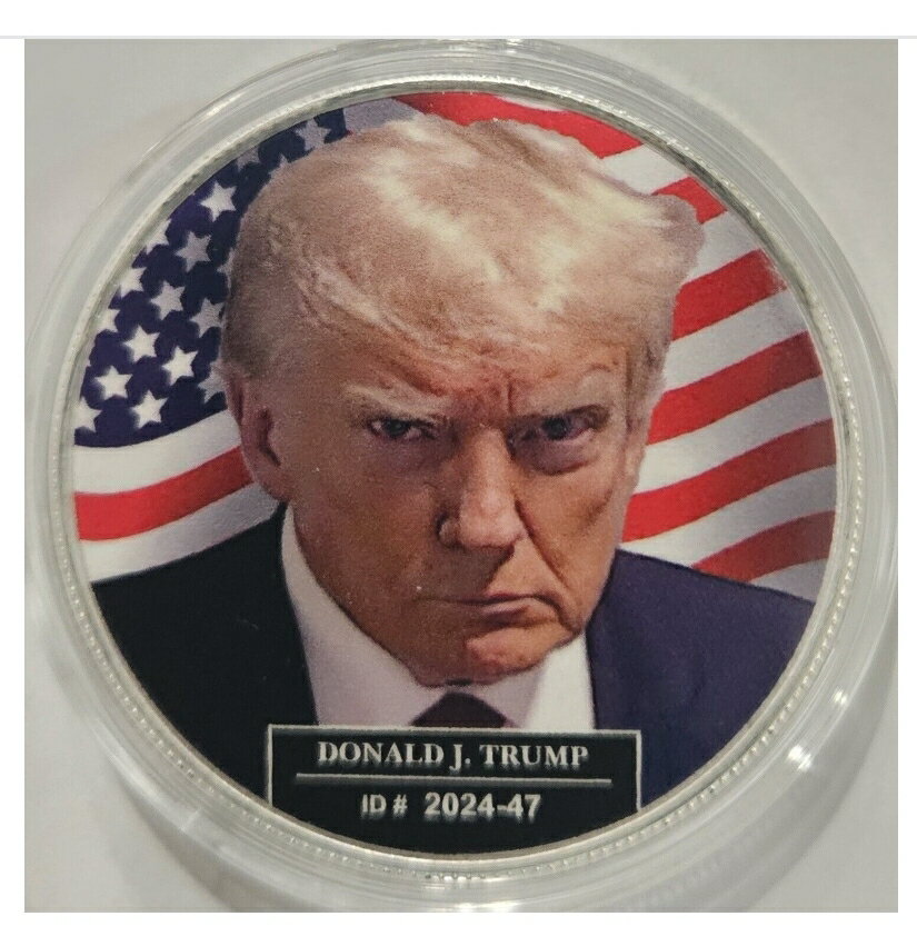 【限定2,500枚】 純銀コイン 「ドナルド トランプ マグショット」 1オンス 純銀 コイン トランプ銀貨 シルバーコイン 第45代米国大統領 品位99.9％ 31.1g トランプ コイン 記念コイン Donald J. Trump Silvercoin カラーコイン クリアケース入り 保証書付