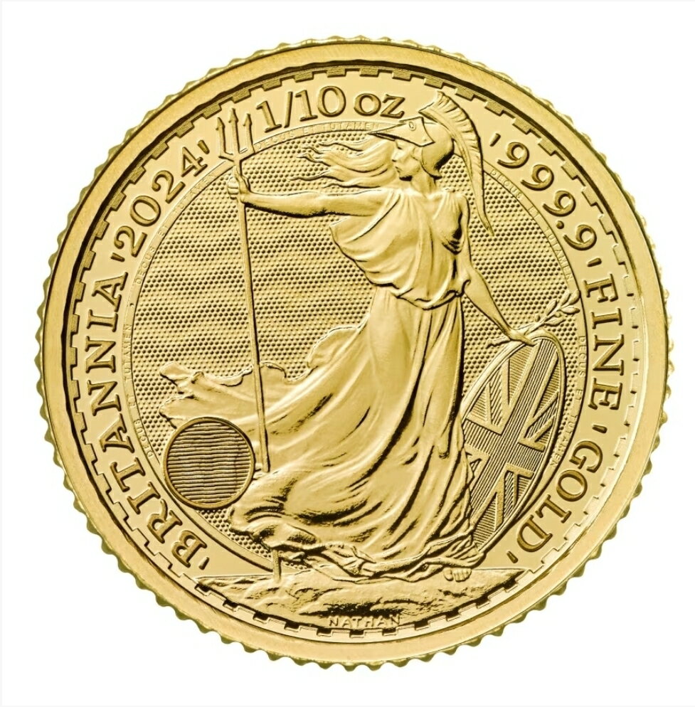 【新品】金貨 1/10オンス 2024年 ブリタニア金貨 純金コイン 純金 24金 品位：K24 99.99％ 3.11g 金製品 純金メダル イギリス ゴールド Gold Coin 保証書付