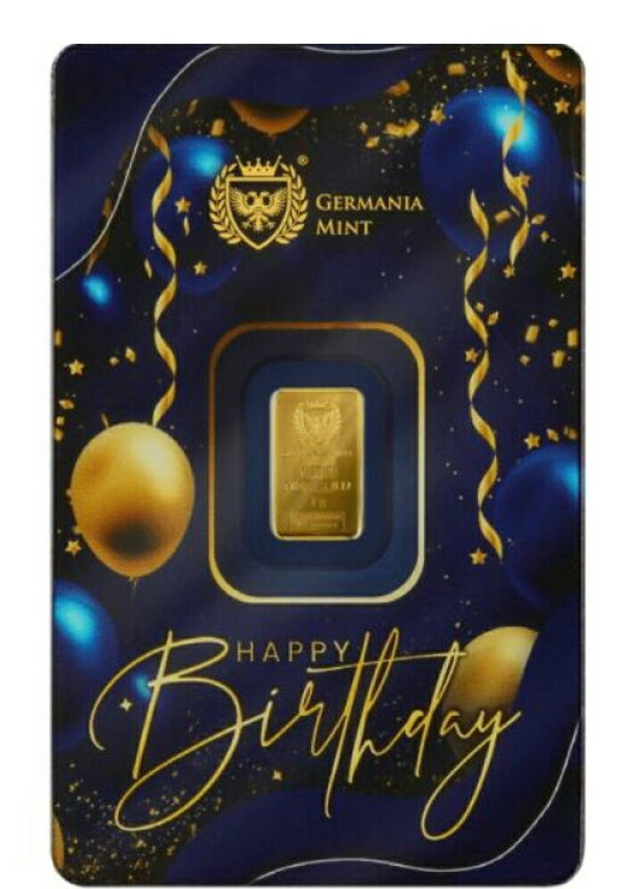 【新品】 金貨 1g バー ポーランド ゲルマニア 「お誕生日おめでとう」 金 純金バー ゴールドバー コイン 24金 品位：K24(99.99％) インゴット...