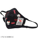 HELLO KITTY ハローキティ 立体布マスク スタンダードロゴ柄 小さめ ブラック かわいいハローキティ柄の立体布マスクです!【メール便対応】