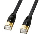 サンワサプライ CAT7ウルトラフラットLANケーブル 7m ブラック KB-FLU7-07BK ツメ折れ防止カバー付きで安心です【送料無料】【メール便対応】(2)