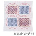 オリムパス 刺し子キット 麻の葉と銭刺し(白) SK-350 花ふきんに刺繍ができる刺し子キットです。