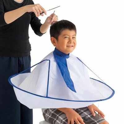 ヘアカット さんぱつ 散髪 おうちで使う散髪ケープ 大人 子供 こども 床屋 帯電防止 エプロン 手軽 どこでも 自宅 コンパクト ケープ マント 髪 簡単 飛び散り防止 セルフカット【クーポンあり】【メール便対応】
