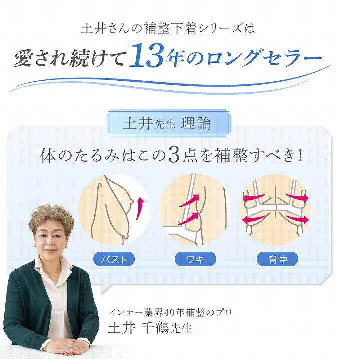 バスト 猫背 補正下着 土井さんの軽うす美姿勢ブラキャミ 快適補整 背中 わき 極薄タイプ 立体サポート ノンワイヤー 下腹サポート 【クーポンあり】【送料無料】【あす楽】 profit-rk-12759219 プロフィット楽天市場店 サンプル画像3