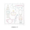 オリムパス 世界を旅する花ふきん 刺し子キット LONDON SK-389 かわいいモチーフをちりばめた「世界を旅する」シリーズ。【メール便対応】
