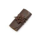 完成品 ツイストフラワーシリーズ キーケース チョコ 1ヶ Pitem062-03 レザークラフトにおすすめ!革の風合いを生かした作品【送料無料】