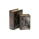 ブック型収納ボックス BOOK BOX 2個セット 28236 洋書デザインの収納ボックス。