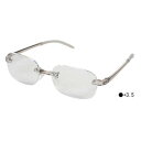 シニアグラス 老眼鏡 縁なし おしゃれ ERK-07 +3.5 おしゃれな老眼鏡!