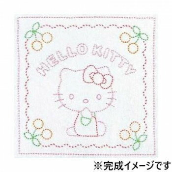 【ポイント10倍】【クーポンあり】204 オリムパス 刺し子キット 花ふきん ハローキティとさくらんぼ 「サンリオ」キャラクター刺し子キット