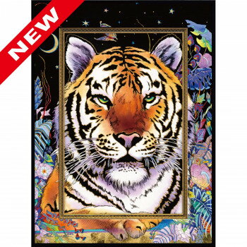 クリスチャン・リース・ラッセン ビッグアート ナイト タイガー Mサイズ CL-08022 インテリアとして壁に似合う【送料無料】