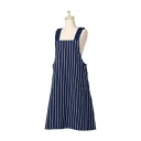 ストライプ ジャンスカエプロン ネイビー 563335 洋服気分で着こなせるエプロン【送料無料】