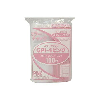 セイニチ チャック付ポリエチレン袋 ユニパック GPカラーチャックタイプ GP I-4 ピンク 100枚 開けやすい開口段差カット! セイニチ チャック付ポリエチレン袋 ユニパック GPカラーチャックタイプ GP I-4 ピンク 100枚 開けやすい開口段差カット!