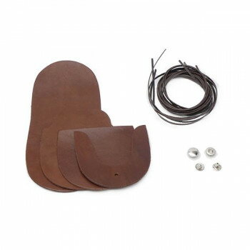 サドルレザー かがりの馬蹄型小銭入れキット 焦茶 Pkit095-03 レザークラフトにおすすめ!かがりの馬蹄型小銭入れキット【メール便対応】