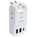 電源タップ 3AC 3USB 2A+C PD20W リバーシブル WH AC-035 リバーシブルUSBポートなので表裏気にせず挿せる【送料無料】