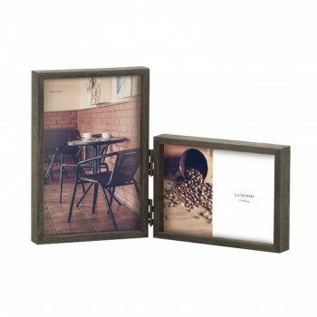 ラドンナ フォトフレーム 写真立て インテリア ダークブラウン 2面 LA09-LPD-DBR どんなインテリアにも調和するシンプルなフレーム