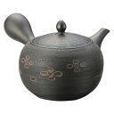 春秋黒松皮花紋帯網急須 560cc Y-554 茶葉が片寄ってもスムーズに注げます。【送料無料】