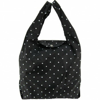 優美社　9004-00　環境バッグドット柄 ブラック シンプルで使いやすいエコバッグ