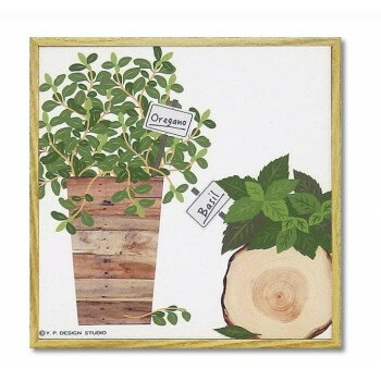 モダン キャンバスアート ハーブ コレクション「オレガノ アンド バジル」 Sサイズ YP-02022 オリジナ..