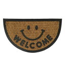 ラバーコイヤーマット セミサークルスマイル 35×60cm 12619092029 ラバーとコイヤー素材を組み合わせた丈夫なマット