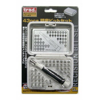 Trad 43pcs 精密ビットセット LT43 820043 メガネの調整・プラモデルの組立などに【送料無料】