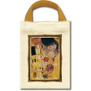 名画コットンミニバッグ クリムト「ザ・キス」 AB-00701 額装した名画がコットンミニバッグになりました【メール便対応】