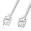 サンワサプライ モジュラーケーブル ホワイト 5m TEL-N1-5N2 ADSL回線とADSLモデムやスプリッタを接続する際にも使用できます