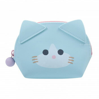 ピージーデザイン MiMi NUU-OvalMerry(ミミヌウオーバルメリー) ミントキャット コロンとしたフォルムのポーチ