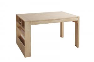 ダイニングテーブル 無段階に広がる スライド伸縮テーブルダイニングシリーズ ダイニングテーブル単品 シェルフタイプ W120-200 組立設置付