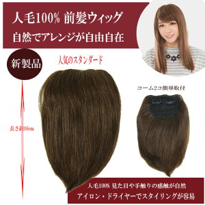 人毛前髪ウィッグサイドロング付
