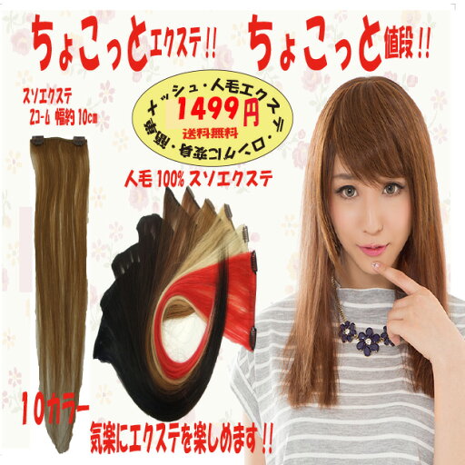 ちょこっとエクステ!! ちょこっと価格!! 2コームスソ人毛エクステ約38cm 簡単イメージチェンジ OL&学生さんに人気のスタイルに変身!!人毛100%スソエクステはメッシュにも最適、地毛によく合います、売れてます!!ワンタッチエクステw382 ちょこっとエクステ!! ちょこっと価格!! 2コームスソ人毛エクステ約38cm 簡単イメージチェンジ OL&学生さんに人気のスタイルに変身!!人毛100%スソエクステはメッシュにも最適、地毛によく合います、売れてます!!ワンタッチエクステw382