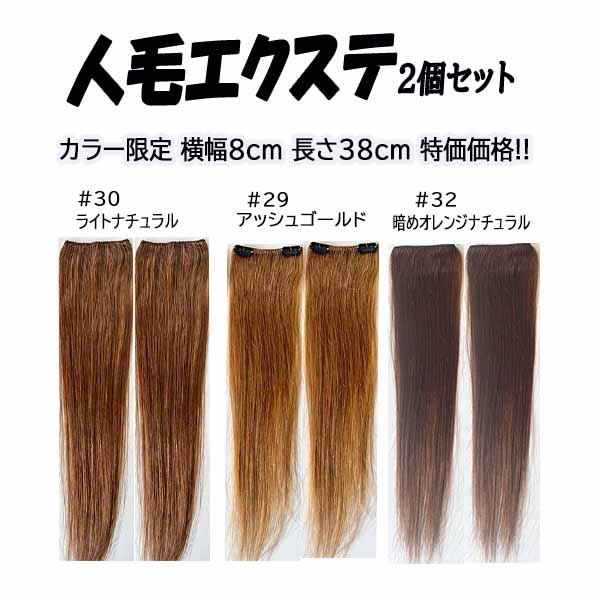 Rakuten - 高品質2コーム付人毛エクステ38cm 厚地（約10g）×2本 wt101 OL&学生さんに人気の取り付け簡単、部分人毛100%スソエクステ、色限定半額特価、色が合えばお得!!売れてます!! 【スソエクステ　エクステ　襟足エクステ　人毛　人毛エクステ　エリアシエクステ】