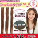 人毛100%シールエクステ50cm 3本セット♪横幅4cm**1cm幅でカットすれば12本分使えてお得!!***(1本約2.4g)SL-051【エクステンション...