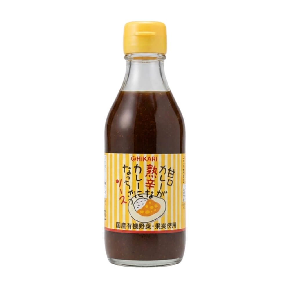 ウスターソースの熟成において沈殿する香辛料・野菜・果実をたっぷり含んだエキス分をソースにしました。 お子様向けの甘口カレーに適量かけてお使いいただければ、たちまちスパイシーな大人向けの美味しい辛口カレーに仕上がります。 またそばめし、焼きそば、お好み焼きをはじめ、香辛料を使うあらゆる料理の仕上げや隠し味にご利用ください。 ※国産有機野菜・果実を使用しています。 ※調味料(アミノ酸等)、保存料は不使用です。 ■名称:濃厚ソース ■原材料名:有機野菜・果実（有機たまねぎ、有機トマト、有機みかん、その他)、米酢（米（国産））、糖類（砂糖、糖みつ）、食塩、香辛料 ■内容量:200ml ■賞味期限：商品パッケージに記載 ■保存方法:直射日光を避けて保存してください。 ■製造者:光食品（株）（徳島県板野郡上板町高瀬127-3） ■栄養成分表示（100g当たり）推定値 エネルギー:135kcal　たんぱく質:1.1g　脂質:0.5g　炭水化物:31.4g　食塩相当量:8.1g ■配送形態:常温 ※常温便・冷蔵便・冷凍便、複数ご注文の場合、品質上問題のないものは、冷蔵便、冷凍便の商品を優先に同一梱包にさせて頂きます。 ■使用上の注意 ※香辛料・野菜・果実などが沈殿・分離しますのでよく振ってご使用ください。 ※ビンは割れ物です。取り扱いにご注意ください。 ※賞味期限にかかわらず、開栓後は密栓し要冷蔵でなるべく早くお召し上がりください。 ■その他の情報 ※在庫切れの場合は、お届けまでにお時間をいただくことがあります。 ※商品パッケージや仕様は予告なく変更になる場合がございます。食品表示情報につきましては、お手元に届きました商品の食品表示を必ずご確認いただきますようお願いします。　