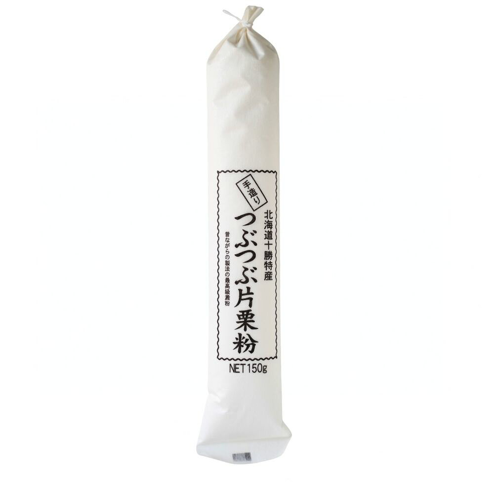 北海道十勝の馬鈴薯を昔ながらの製法で仕上げた未紛澱粉の中から、粒子の大きい澱粉だけを取り出し、低温で長時間乾燥させた高級澱粉です。 とろみが強くカラッと揚げ物が揚がる風味豊かな手作り澱粉です。 ■名称:片栗粉 ■原材料名:馬鈴薯澱粉(北海道産) ■内容量:150g ■賞味期限:商品パッケージに記載 ■保存方法:直射日光・高温多湿をさけて保存して下さい。 ■販売者:カドヤ株式会社(東京都町田市旭町2-4-16) ■加工所:株式会社宝屋商事(栃木県下都賀郡壬生町安塚南原1188-1) ■栄養成分表示（100g当たり）この表示値は、目安です。 エネルギー:330kcal　たんぱく質:0.1g　脂質:0.1g　炭水化物:81.6g　食塩相当量:0.0g ■配送形態:常温 ※常温便・冷蔵便をご注文の場合、冷蔵便の商品を優先に同一梱包にさせて頂きます。 ■使用上の注意 ※開封後は密封し、湿気の少ない場所で保管して下さい。 ※本品は遺伝子組換え馬鈴薯は使用しておりません。 ■その他の情報 ※在庫切れの場合は、お届けまでにお時間をいただくことがあります。 ※商品パッケージや仕様は予告なく変更になる場合がございます。食品表示情報につきましては、お手元に届きました商品の食品表示を必ずご確認いただきますようお願いします。