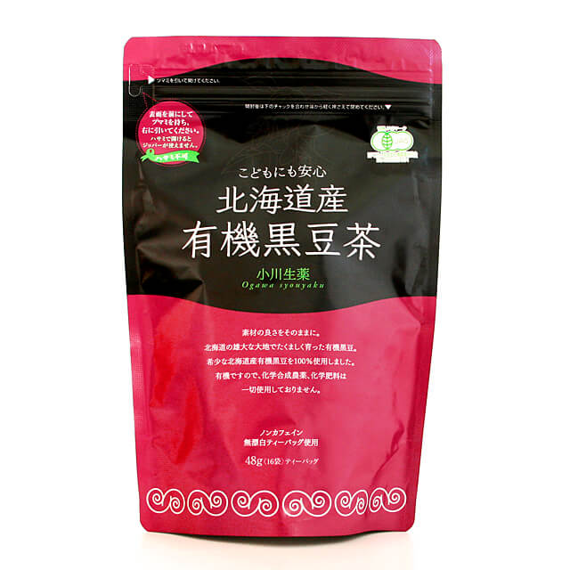 小川生薬 北海道産有機黒豆茶 48g（3g×16袋）