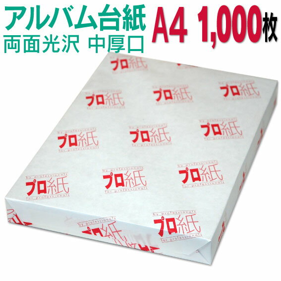 【両面光沢】アルバム 台紙 A4 中厚口 1,000枚 30穴あき 送料無料 フォトペーパー プリンター 印刷用紙　スマホ 光沢紙 厚手 きれい 手作り デジタル カメラ 増やせる
